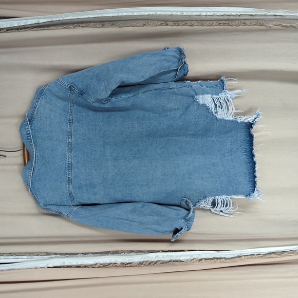 Distressed Denim Jean Jacket - Picture 5 of 7